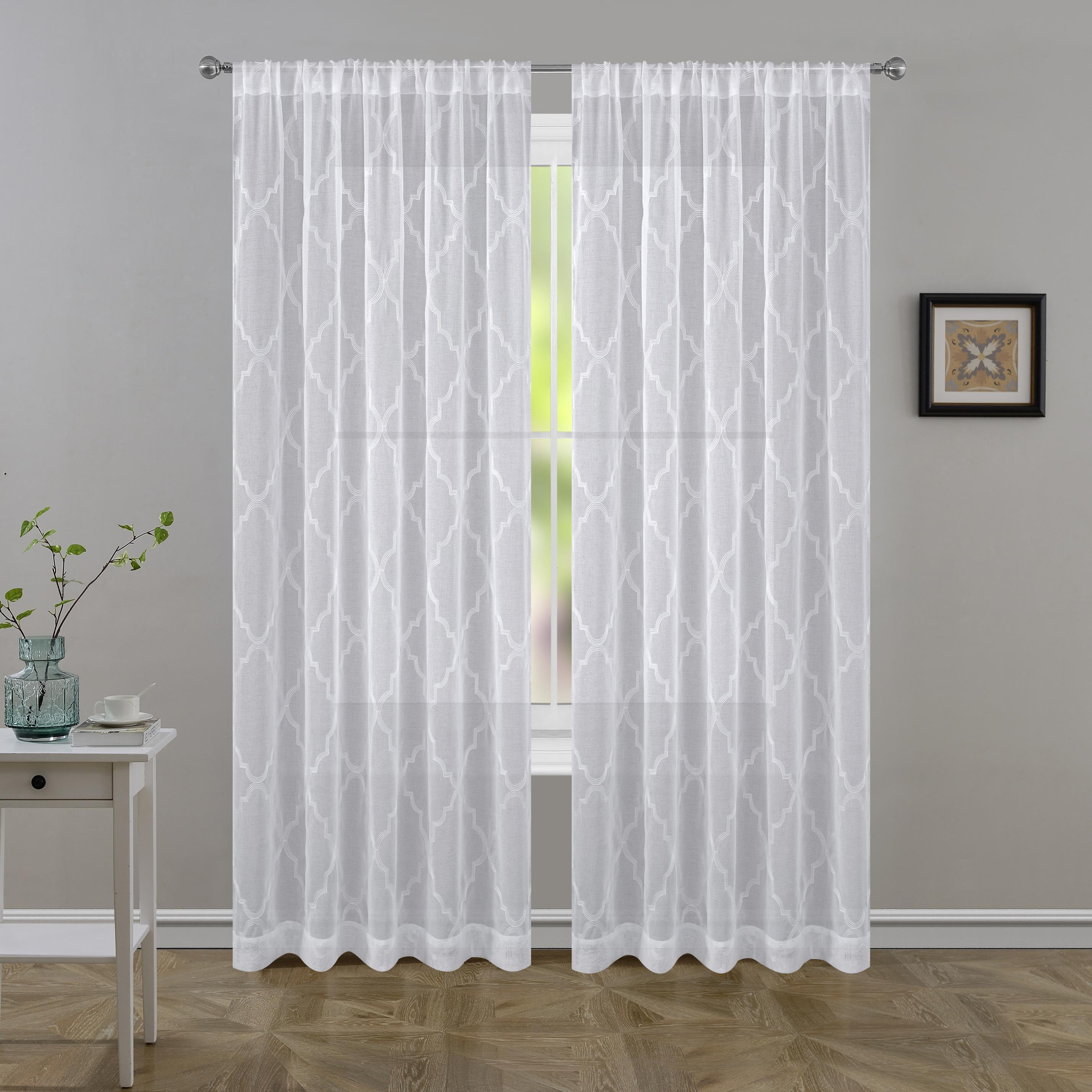 Laura Ashley Geometric Sheer Curtain Panels Wayfair