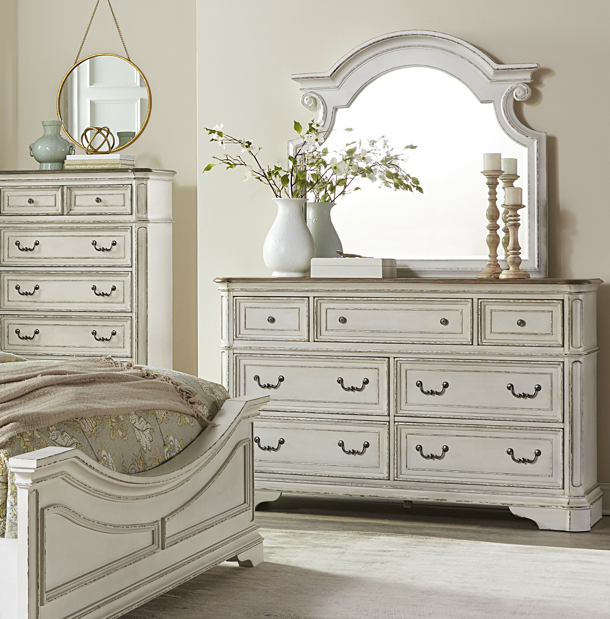 Lark Manor Castleford 7 Drawer Dresser With Mirror Reviews