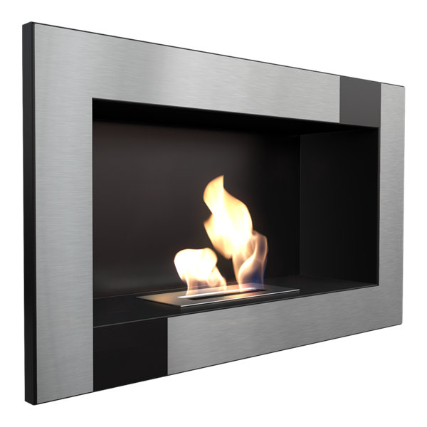 Kratki Wall-Mounted Ethanol Fireplace Polished Finish | Wayfair.co.uk