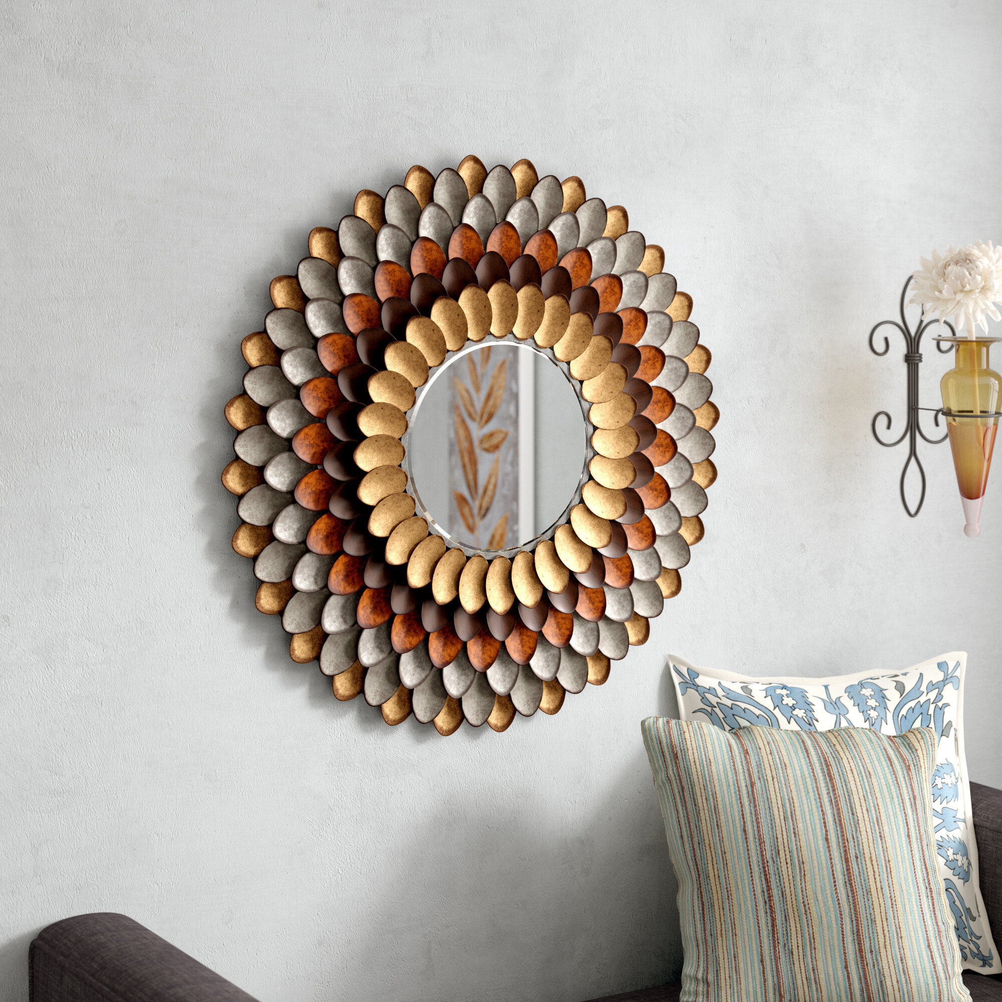 Red Barrel Studio Decorative Round Wall Mirror Reviews Wayfair Ca