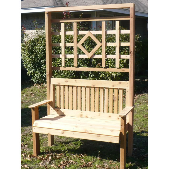 Millwood Pines Colby Cedar Trellis Arbour Garden Bench Wayfair Ca