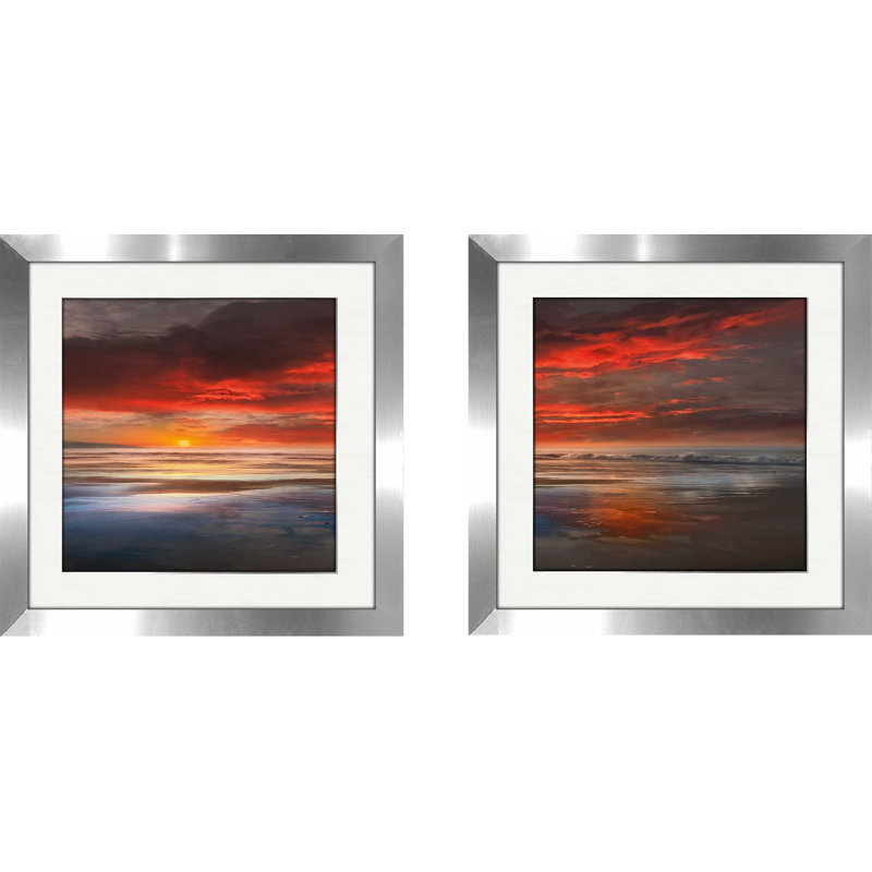 Highland Dunes Before The Moon 2 Piece Framed Acrylic Painting Print Set Wayfair