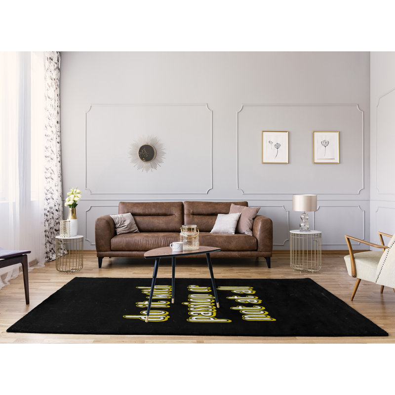 East Urban Home Passion Inspirational Quote Chalkboard Style Poly Chenille Rug Wayfair