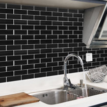 Wayfair | Black Peel & Stick Backsplash Tile You'll Love in 2022