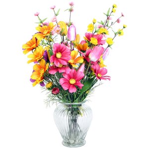 Floral Mixed Spring in Glass Vase