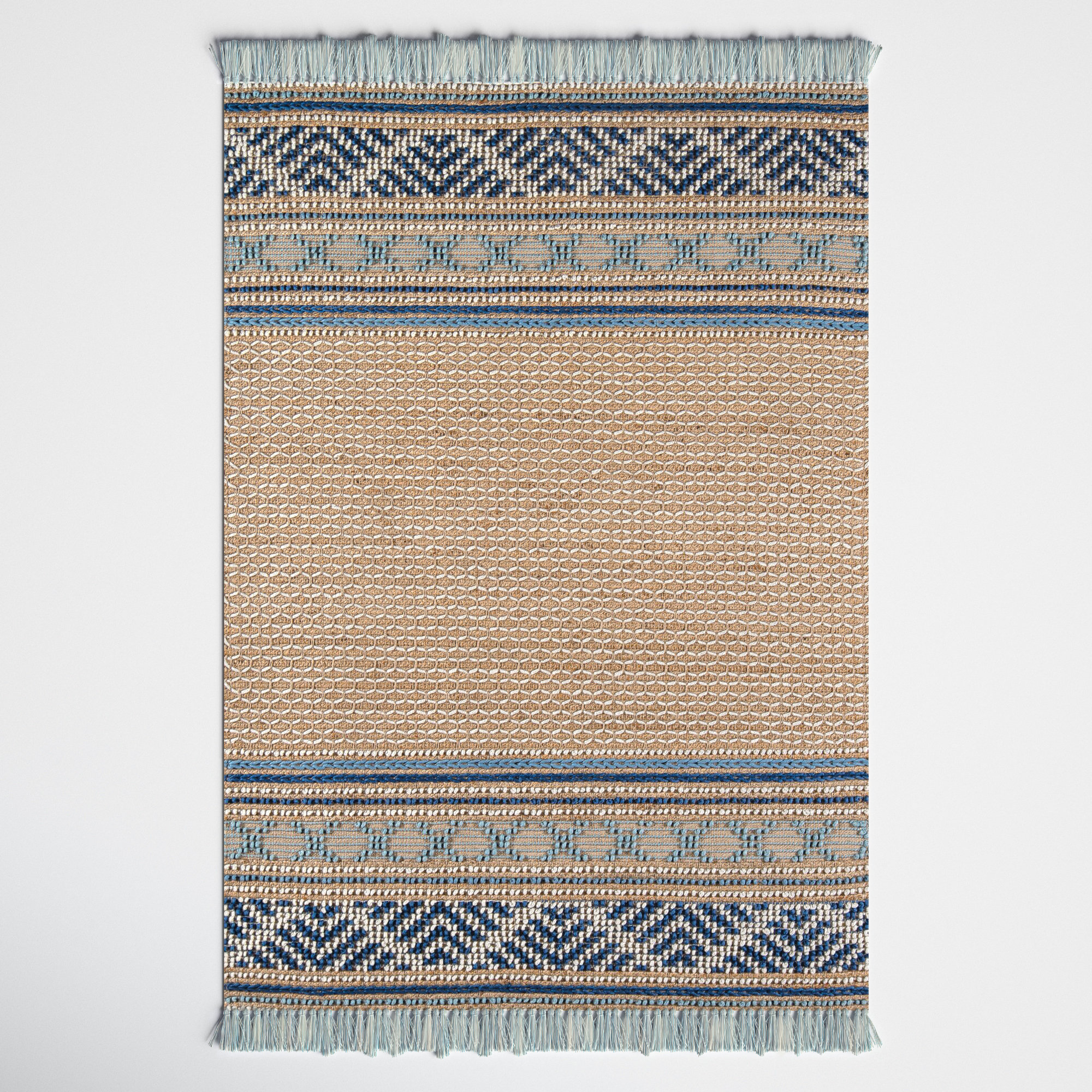 Joss & Main Alberta Handmade Flatweave Beige/Blue Rug & Reviews Wayfair