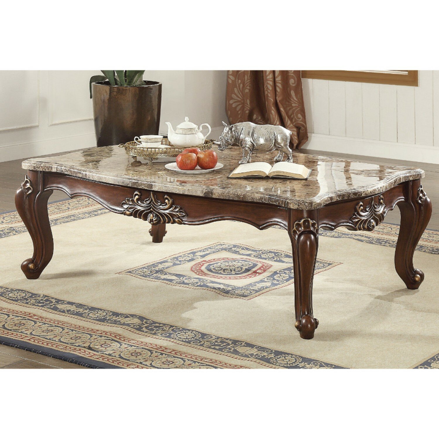 brown marble top coffee table