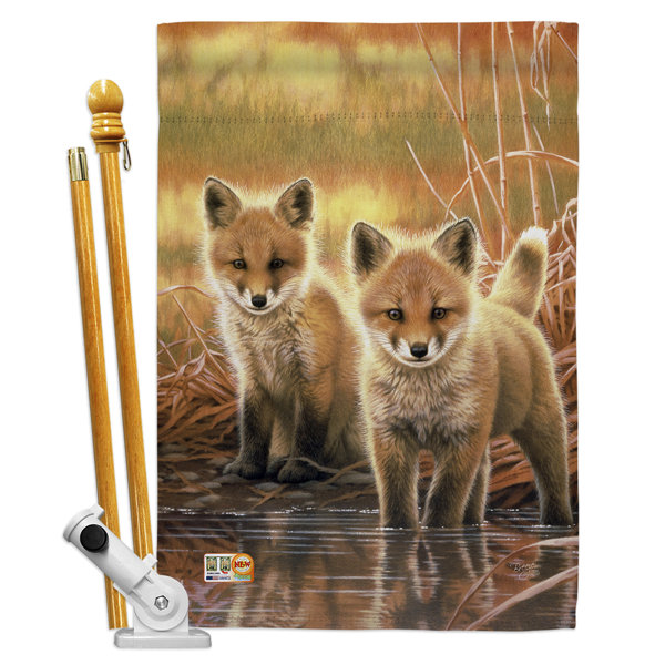 Breeze Decor Foxes 2 Sided Polyester 40 X 28 In Flag Set Wayfair