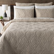 Details about   Linen Plus Luxury Oversized Coverlet Embossed Bedspread Set Solid Beige Full/...