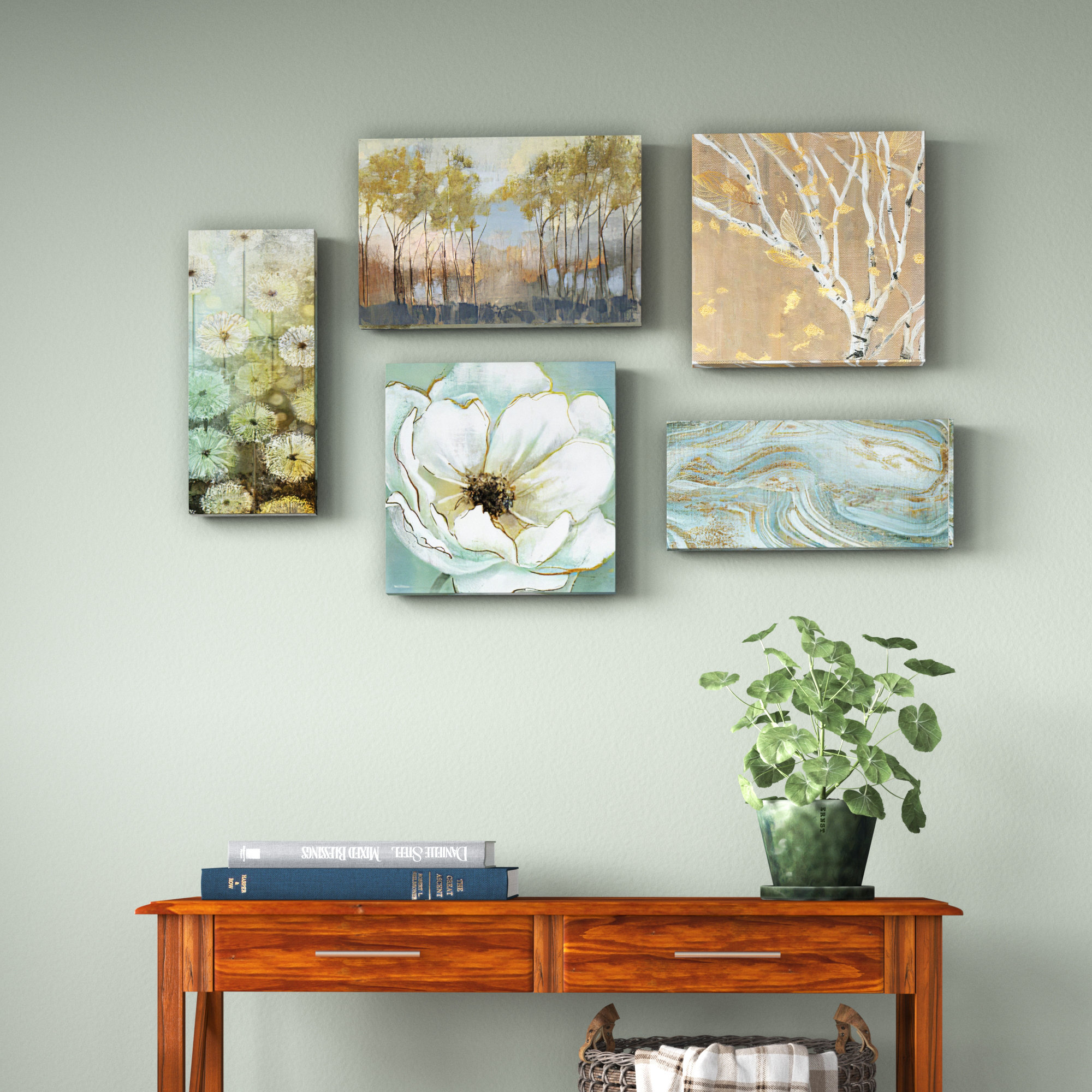 Andover Mills™ Splendor - 5 Piece Wrapped Canvas Gallery Wall Set ...