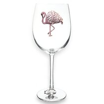 6 Flamingo Stemless Wine Glasses 
