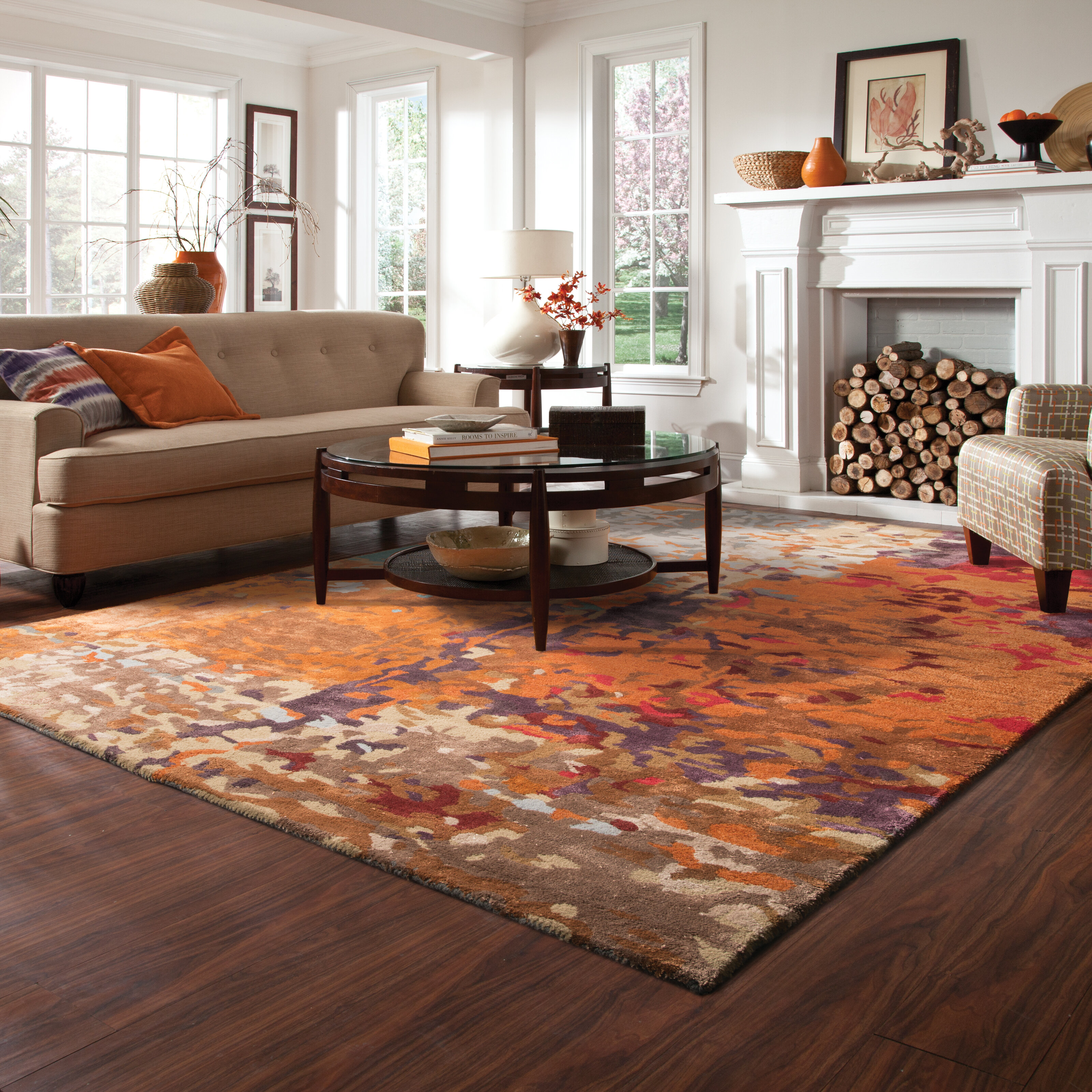 Latitude Run Wora Abstract Handmade Orange Brown Area Rug Reviews Wayfair