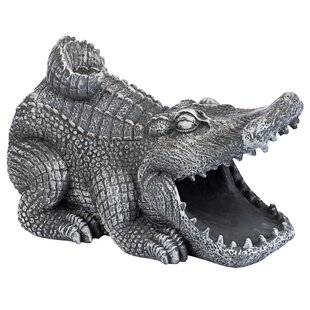 Chinese Silver Alligator Crocodile Animal Statue Statue 