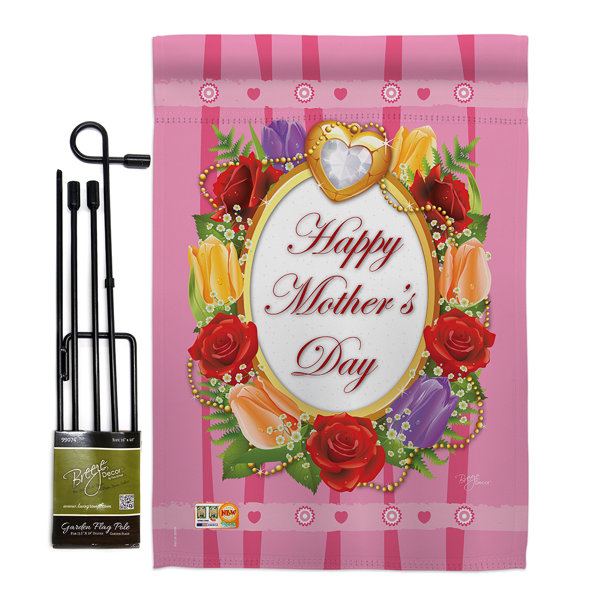 Breeze Decor Happy Mother S Day Impressions Decorative 2 Sided Polyester 18 5 X 13 In Flag Set Wayfair