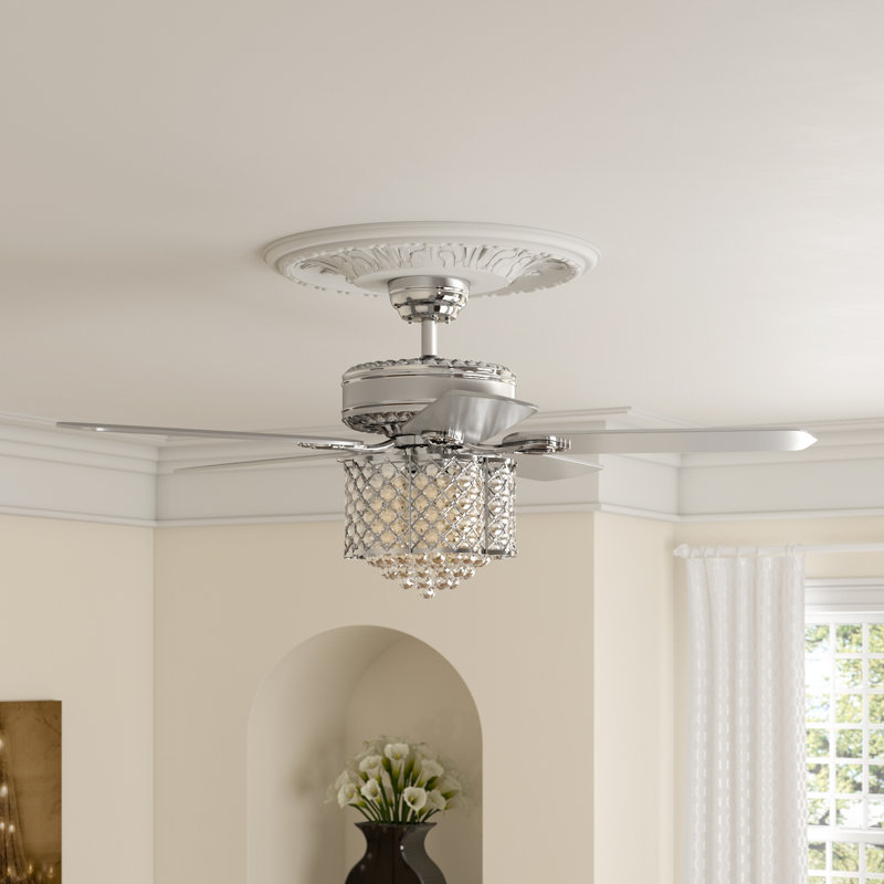House of Hampton® 52" Wethington 5 - Blade Crystal Ceiling ...