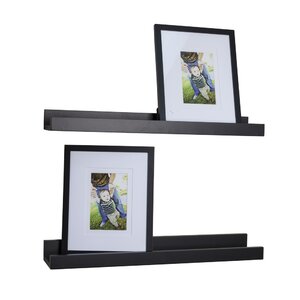 4 Piece Ledge Floating Shelf and Picture Frame Set