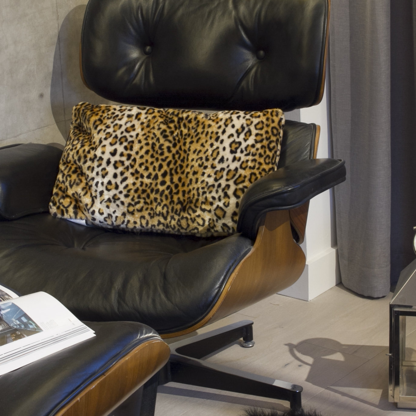Bloomsbury Market Beirut El Paso Leopard Faux Fur Lumbar Pillow