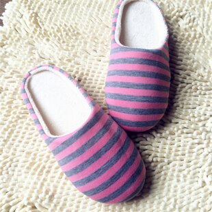 Aemember Autumn And Winter Male Cotton Slippers Bag With Couples Warm Thick Soled Shoes Slip On Shoes In Winter,Hint The Size Is Small,Lavender