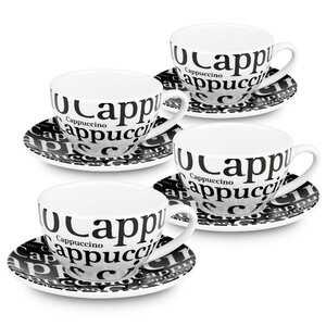 Coffee Bar Coffee Cup and Saucer Set (Set of 4)