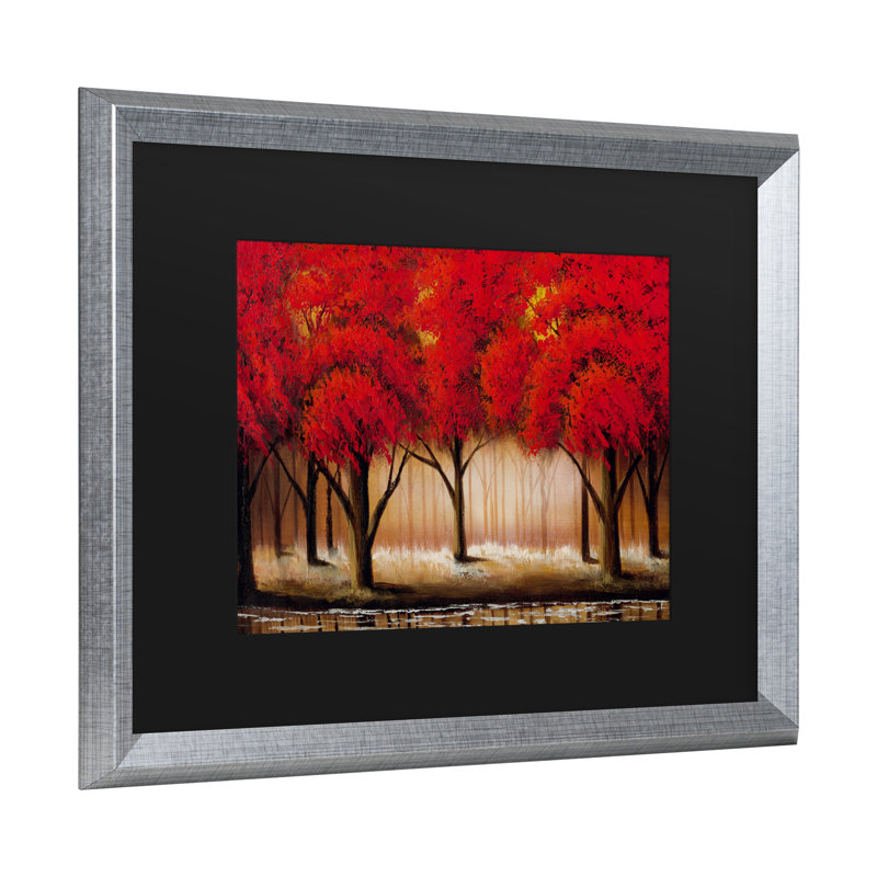 Winston Porter Parade Of Red Trees Ii Framed Acrylic Painting