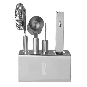 5 Piece Personalized Stainless Steel Mixology Set