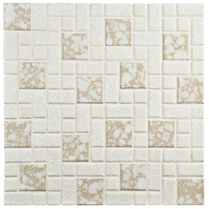 Academy Random Sized Porcelain Mosaic Tile in Bone