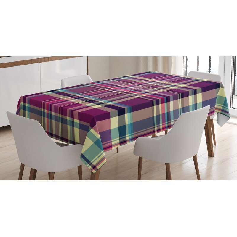 purple plaid tablecloth