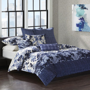 Yumi Botanical 3 Piece Reversible Duvet Cover Set