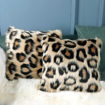 Plush Soft Faux Fur Applique Bear Skin Pelt Throw Pillow Cover Sham Animal Romance Collection by Fur Accents USA Designer Toss