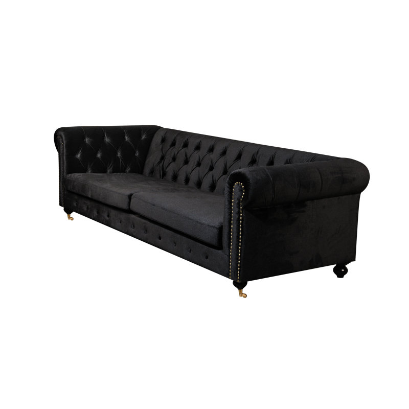 Claire Velvet Chesterfield 90 Rolled Arm Sofa Reviews Joss Main Velvet Chesterfield 90 Rolled Arm Sofa