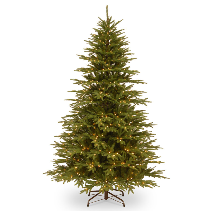 Laurel Foundry Modern Farmhouse Feel Real Hinged 7 5 Green Fir Artificial Christmas Tree With 800 Clear Lights Reviews Wayfair