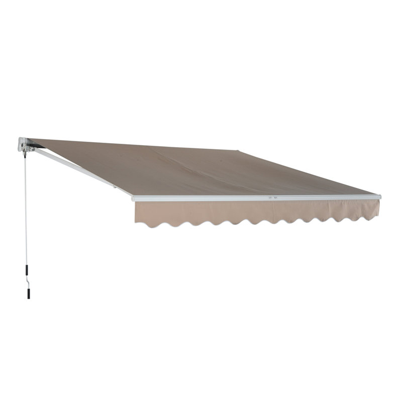 Outsunny 157 5 W X 156 D Manual Retraction Slope Patio Awning Reviews