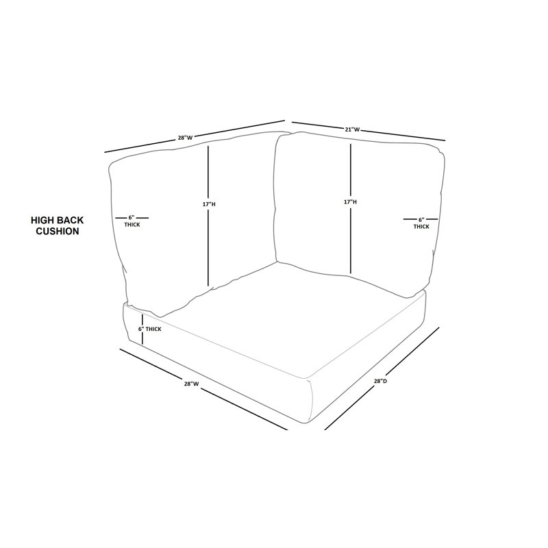 Red Barrel Studio High Back Indoor Outdoor Replacement Cushion Set