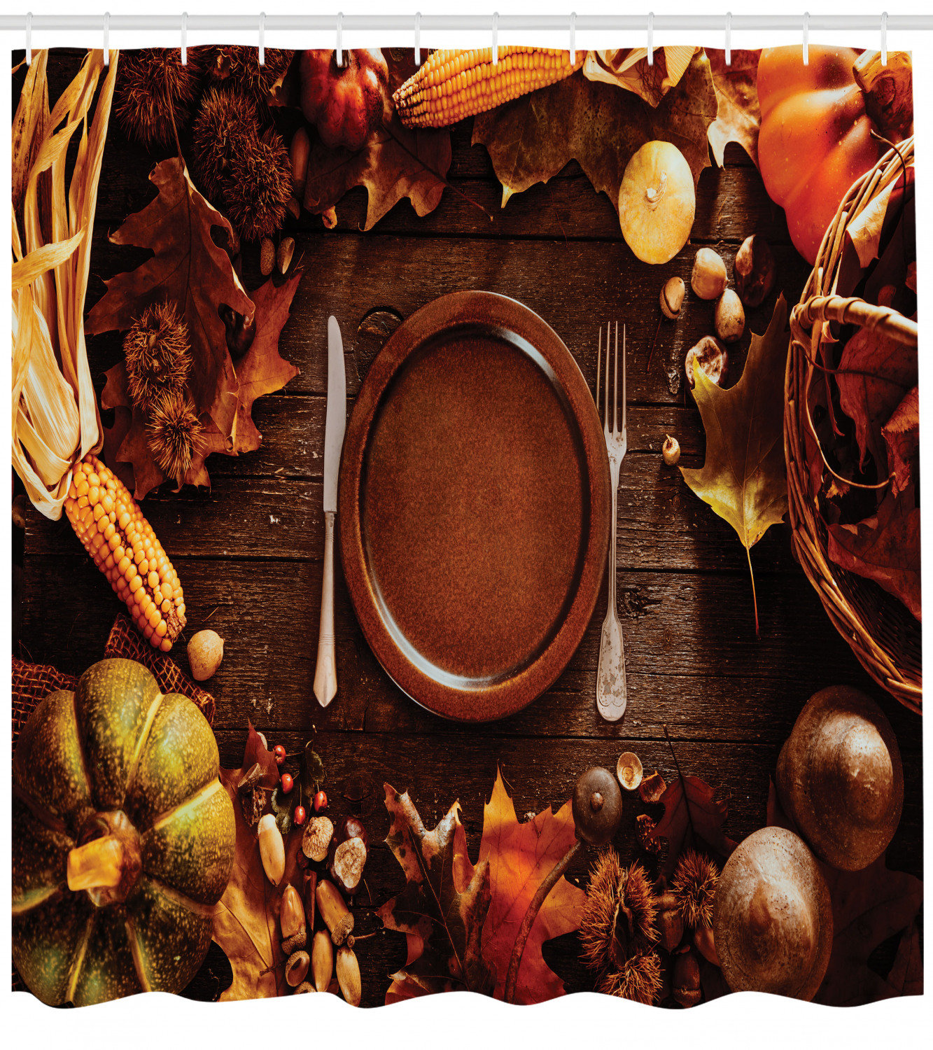 East Urban Home Ambesonne Harvest Shower Curtain Dinner At