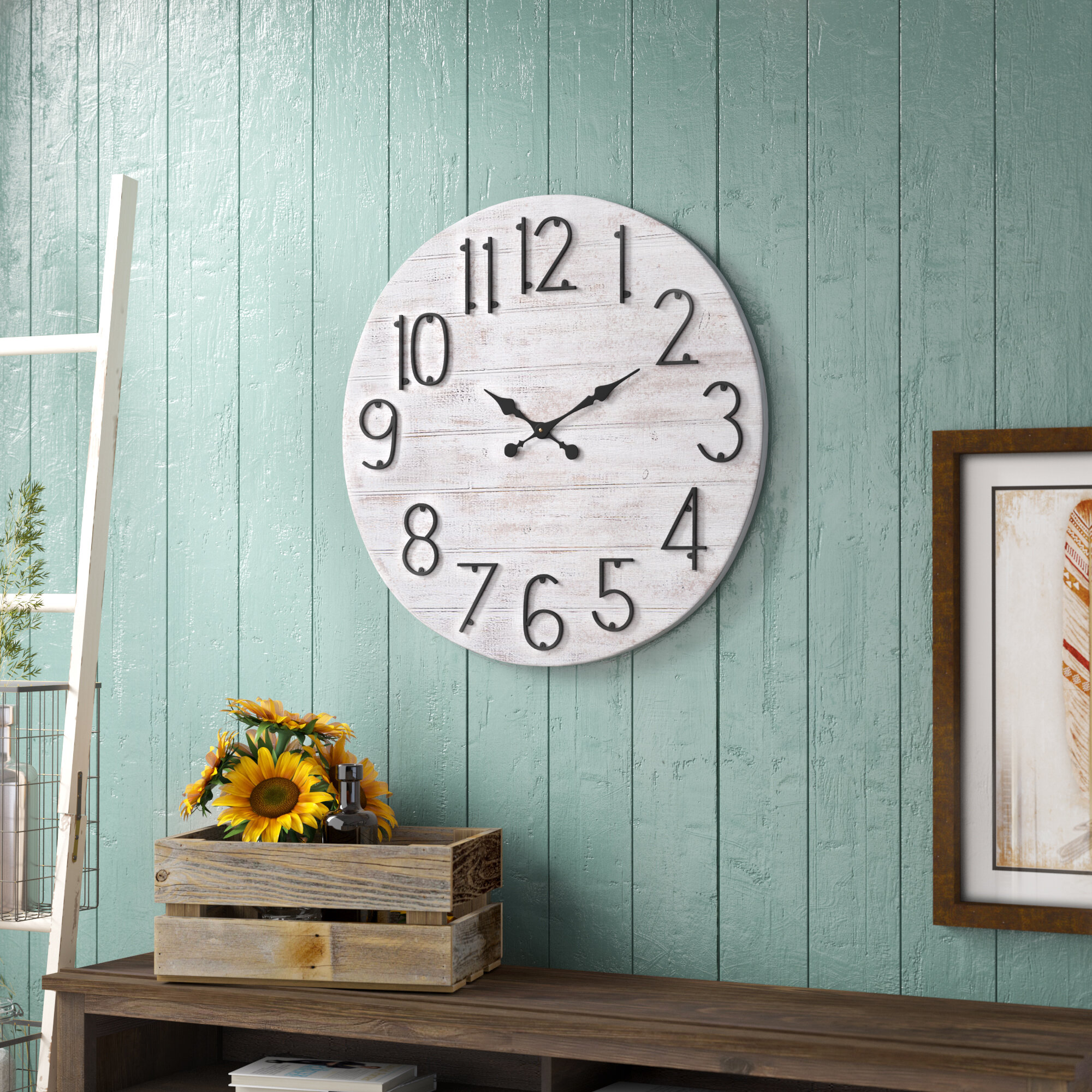 Gracie Oaks Oversized Berowalt Round 28 Wall Clock Reviews