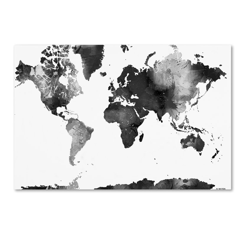 Trademark Art 'World Map BG-1' Graphic Art on Wrapped Canvas | Wayfair