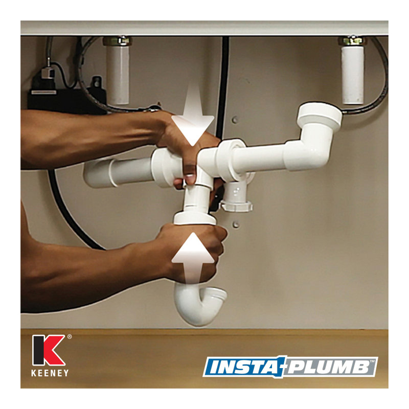 Keeney Insta Plumb Double Bowl Sink 16 End Outlet Waste For 1 5