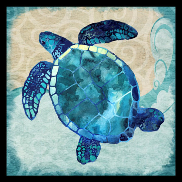 Sea Turtle Cove Wall Mirror Coastal Nautical Stingray Fish Shell Beach 19/"