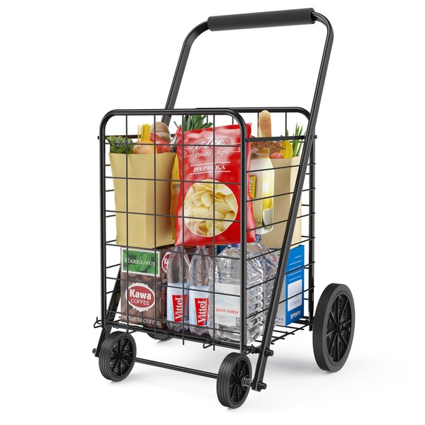 Grocery Folding Shopping Cart ''Liner'' Attaches Easily To Cart With Lid 