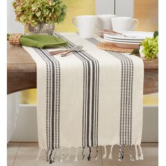 Saro Dancette Collection Gold and Silver Chevron Table Runner 16 x 72 Ivory 