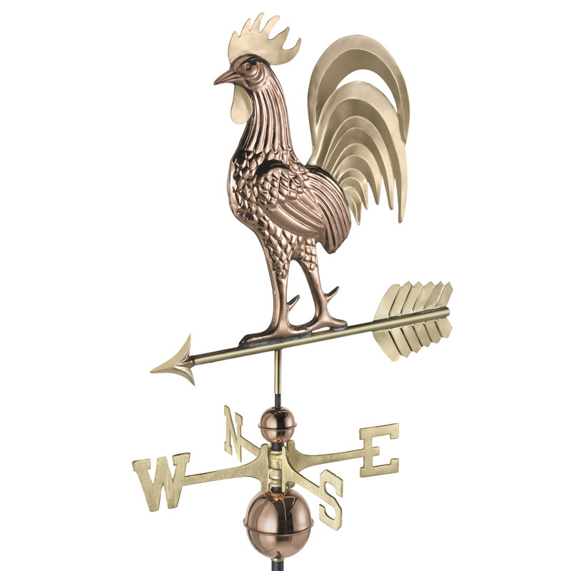 Pure Copper Good Directions Large Rooster Weathervane