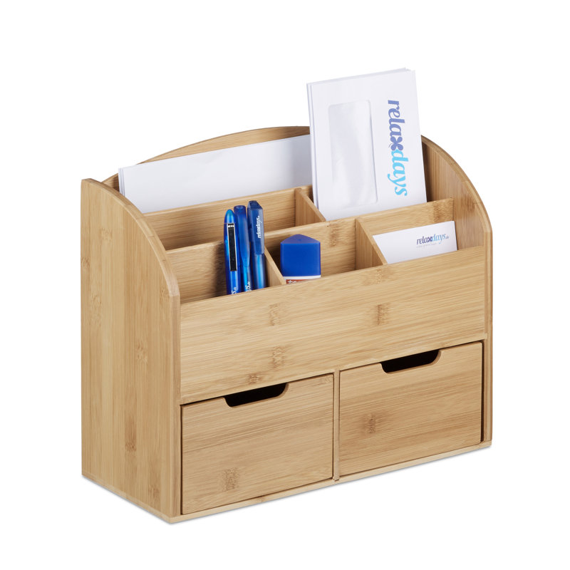 Relaxdays Bamboo 2 Drawer Desk Organiser Reviews Wayfair Co Uk