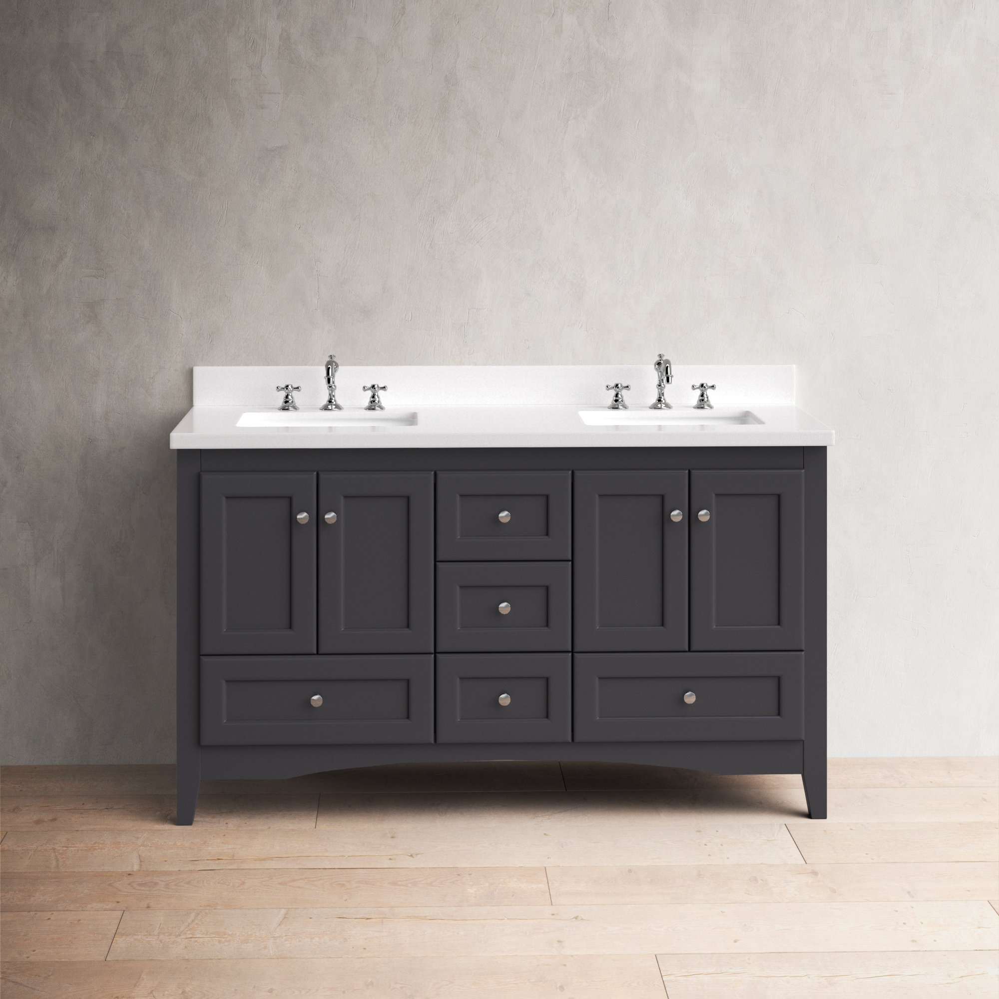 Birch Lane™ Fresno 60" Double Bathroom Vanity Set & Reviews Wayfair