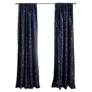 Shiloh Nouvel Polka Dots Room Darkening Rod Pocket Curtain Panels (Set of 2)