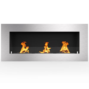 Aron Metal PRO Ventless Built in Recessed Wall Mounted Bio-Ethanol Fireplace by Orren Ellis