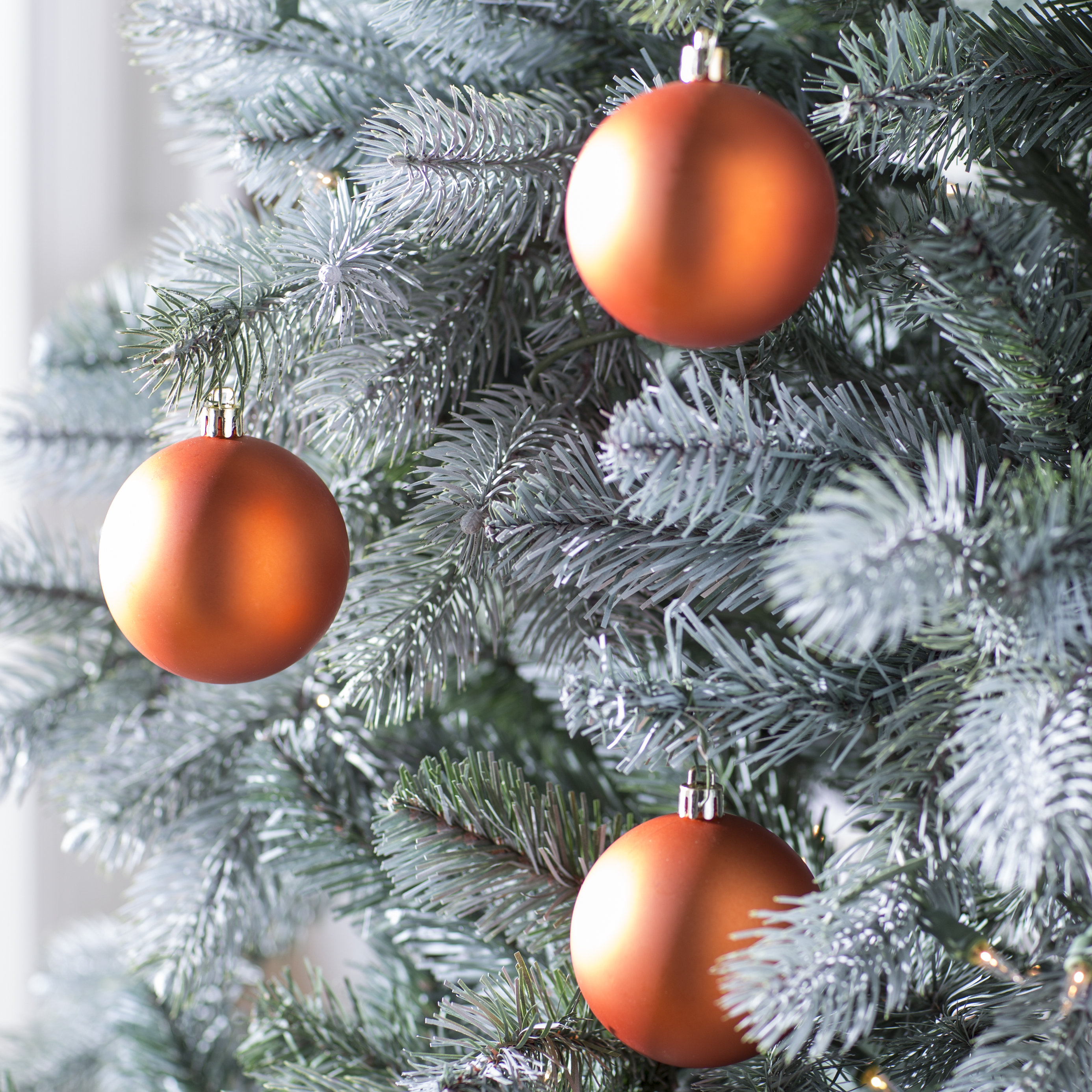 New Lot Of 6 Burn Orange Christmas Ornaments 