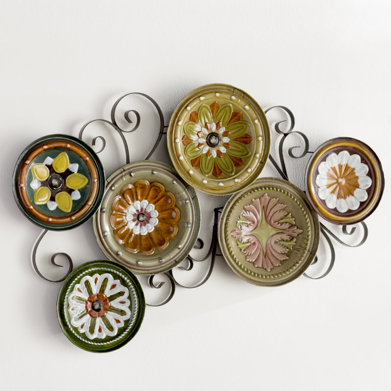 Fleur De Lis Living Scattered Metal Italian Plates Wall Decor