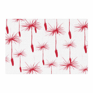 Suzanne Carter Dandelion Floral Red Area Rug