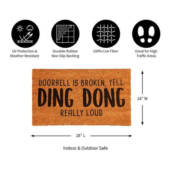 DOORBELL BROKEN YELL "DING DONG" REALLY LOUD Decal Tall