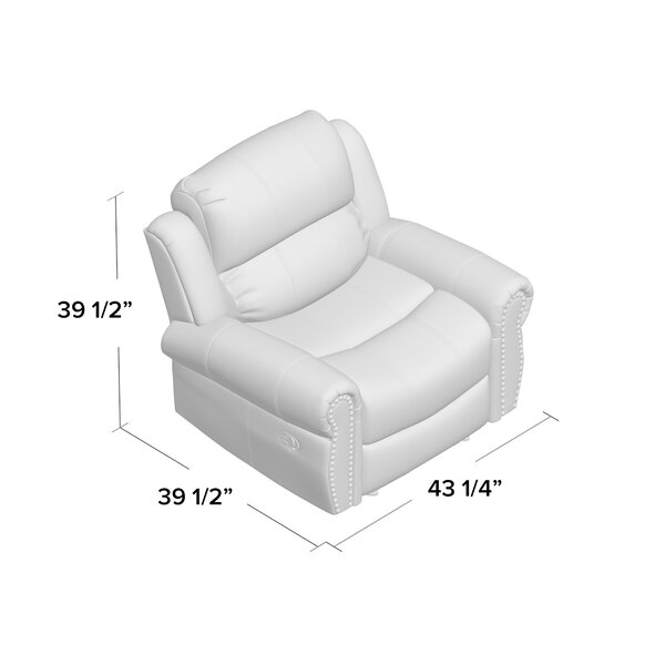 Faulks 43.25'' Wide Faux Leather Manual Glider Standard Recliner